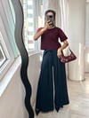 Lacivert Beli Lastikli Etek Pantolon