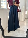 Lacivert Beli Lastikli Etek Pantolon