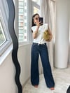 Lacivert Gold Zımbalı Jean Pantoloı