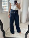 Lacivert Gold Zımbalı Jean Pantoloı