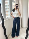 Lacivert Gold Zımbalı Jean Pantoloı