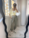 Mint Beli Lastikli Jogger Pantolon
