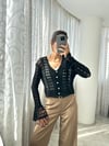 Siyah Ajurlu Kısa Hırka