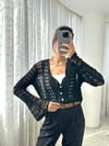 Siyah Ajurlu Kısa Hırka