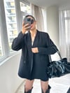 Siyah Oversize Vatkalı Blazer Ceket