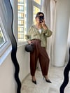 Yağ Yeşili Transparan Oversize Gömlek