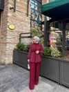 Belleza Taşlı Takım - Bordo
