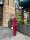 Belleza Taşlı Takım - Bordo
