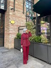 Belleza Taşlı Takım - Bordo