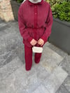 Belleza Taşlı Takım - Bordo