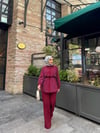 Belleza Taşlı Takım - Bordo