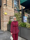 Belleza Taşlı Takım - Bordo