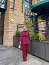 Belleza Taşlı Takım - Bordo