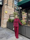 Belleza Taşlı Takım - Bordo