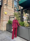 Belleza Taşlı Takım - Bordo