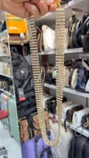 Golf altın  Renk Kadın Kemer 5 sıra Su Yolu Abiye Elbise Kemeri  75 Cm Taş Kısmı 20Cm Zincir 105 Cm 