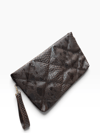 Kahve baskılı  deri  Kadın clutch çanta kılaç çanta portföy çanta el çantası ebat 20cm30
