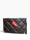 Kahve düz deri  Kadın clutch çanta kılaç çanta portföy çanta el çantası ebat 20cm30