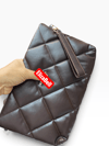 Kahve düz deri  Kadın clutch çanta kılaç çanta portföy çanta el çantası ebat 20cm30