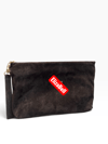 Kahve Süet gerçek deri nubek   deri  Kadın clutch çanta kılaç çanta portföy çanta el çantası ebat 20cm30