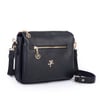 Nas Bag Kadın Çapraz Çanta Kalın Ayarlanabilir Askılı Çanta (En: 26 cm, Boy: 22 cm ) Siyah Victoria Çok gözlü