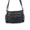 Nas Bag Kadın Çapraz Çok Gözlü Günlük Çanta Siyah Dona ( 30x22 cm ebatlarındadır.