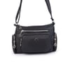Nas Bag Kadın Çapraz Çok Gözlü Günlük Çanta Siyah Dona ( 30x22 cm ebatlarındadır.