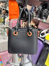 Nas Bag Kadın Charmlı Mini El ve Çapraz Çanta (en :19 cm , boy:15 cm) Siyah Taba Lopez