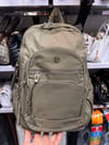Nas Bag Unisex Hafif Büyük Boy Okul Çantası ve Spor Çantası Çok Gözlü Haki yeşilimsi 