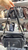 Siyah  1453 Nas Bags çok gözlü postacı çapraz askılı çanta ebat 26cm16 cm