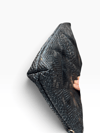 Siyah  baskılı  deri  Kadın clutch çanta kılaç çanta portföy çanta el çantası ebat 20cm30