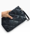 Siyah  baskılı  deri  Kadın clutch çanta kılaç çanta portföy çanta el çantası ebat 20cm30