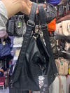 Yıkanmış deri sırt ve kol çantası 37cm35 siyah