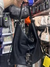 Yıkanmış deri sırt ve kol çantası 37cm35 siyah