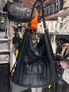 Yıkanmış deri sırt ve kol çantası 37cm35 siyah