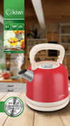 Kiwi KK-3340B Retro Su Isıtıcı Kırmızı