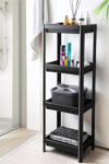 Minihome 4 Katlı Banyo Raf Ünitesi Siyah