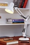 MiniHome Beyaz Esnek Ayarlanabilir 360 Derece Dönebilen Masa Lambası