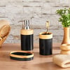 Minihome Limpia Bambu Görünümlü 3'lü Banyo Seti Siyah