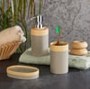 Minihome Limpia Bambu Görünümlü 3'lü Banyo Seti Bej