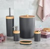 Minihome Limpia Bambu Görünümlü 5'li Banyo Seti Antrasit