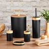 Minihome Limpia Bambu Görünümlü 5'li Banyo Seti Siyah