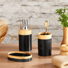 Minihome Limpia Bambu Görünümlü 5'li Banyo Seti Siyah