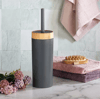 Minihome Limpia Bambu Görünümlü 5'li Banyo Seti Antrasit