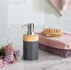 Minihome Limpia Bambu Görünümlü Sıvı Sabunluk Antrasit