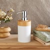 Minihome Limpia Bambu Görünümlü Sıvı Sabunluk Beyaz