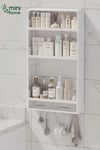 MiniHome Yapışkanlı Duvar Rafı 3 Katlı 2 Çekmeceli – Banyo - Mutfak Organizeri