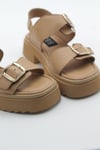 MASİSMASİS GERA HAKİKİ DERİ CAMEL SANDALET