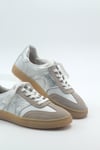 MASİSMASİS JERYA HAKİKİ DERİ BEYAZ BEJ GÜMÜŞ VİZON SNEAKER