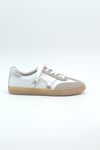 MASİSMASİS JERYA HAKİKİ DERİ BEYAZ BEJ GÜMÜŞ VİZON SNEAKER